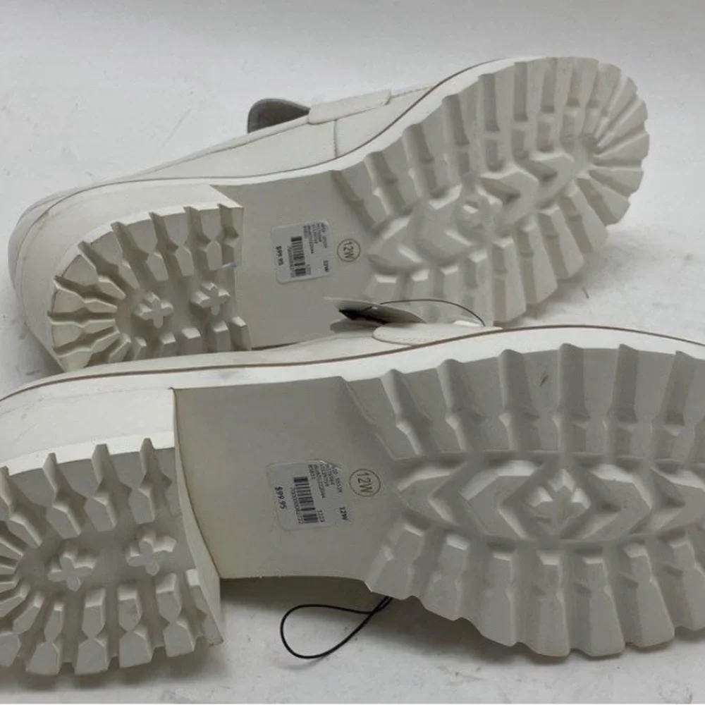 NWT Lane Bryant Lug Sole Loafers | Size 12W | White with Gold Horsebit